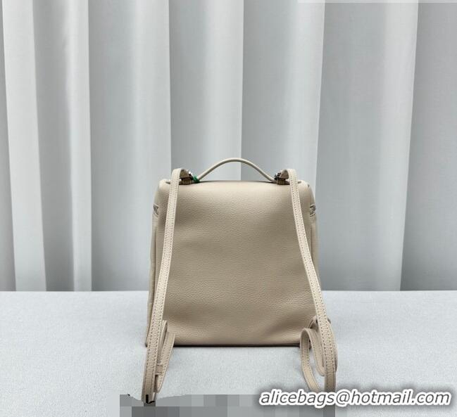 Grade Quality Loro Piana Extra Pocket Backpack Bag L23.5 in Calfskin LP5441 Light Grey/Silver 2023