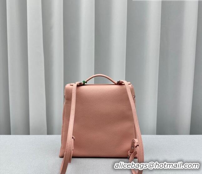 Fashionable Loro Piana Extra Pocket Backpack Bag L23.5 in Calfskin LP5441 Light Pink/Silver 2023