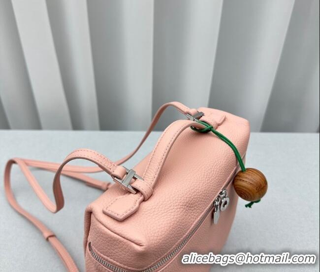 Fashionable Loro Piana Extra Pocket Backpack Bag L23.5 in Calfskin LP5441 Light Pink/Silver 2023