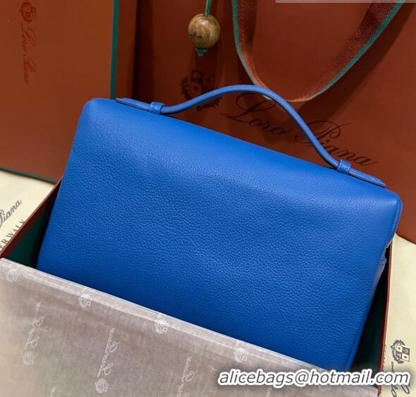 Top Quality Loro Piana Extra Pocket Pouch L27 in Calfskin LP5441 Blue 2/Silver 2023