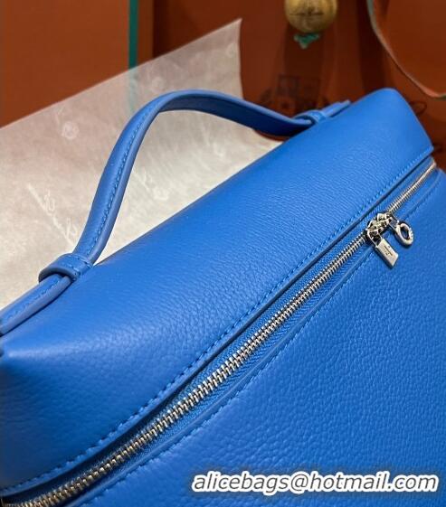 Top Quality Loro Piana Extra Pocket Pouch L27 in Calfskin LP5441 Blue 2/Silver 2023