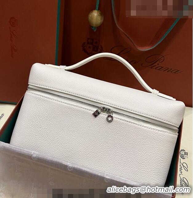 Well Crafted Loro Piana Extra Pocket Pouch L27 in Calfskin LP5441 Optic White/Silver 2023