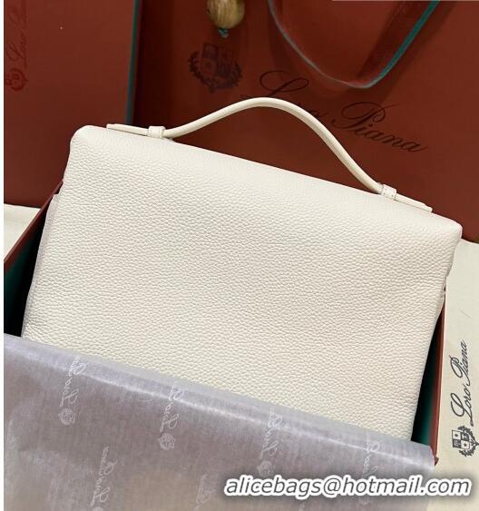 Top Design Loro Piana Extra Pocket Pouch L27 in Calfskin LP5441 Cream White/Silver 2023