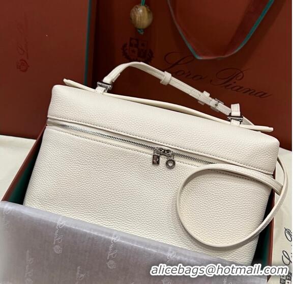 Top Design Loro Piana Extra Pocket Pouch L27 in Calfskin LP5441 Cream White/Silver 2023