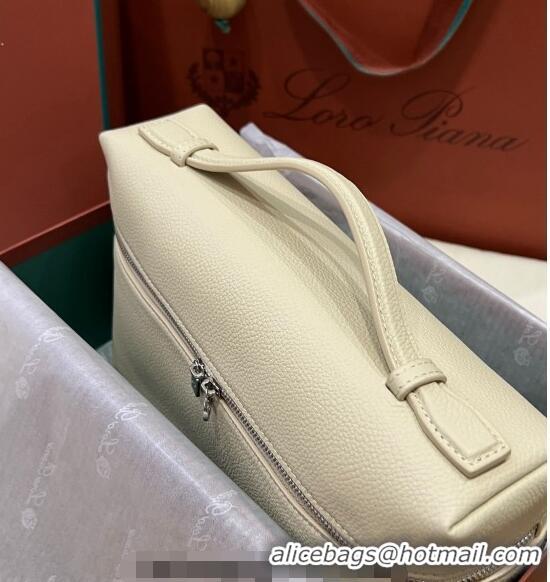 Cheapest Loro Piana Extra Pocket Pouch L27 in Calfskin LP5441 Beige/Silver 2023