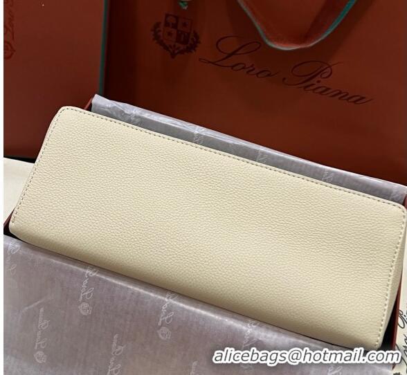 Cheapest Loro Piana Extra Pocket Pouch L27 in Calfskin LP5441 Beige/Silver 2023