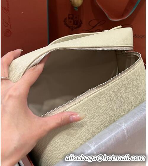 Cheapest Loro Piana Extra Pocket Pouch L27 in Calfskin LP5441 Beige/Silver 2023