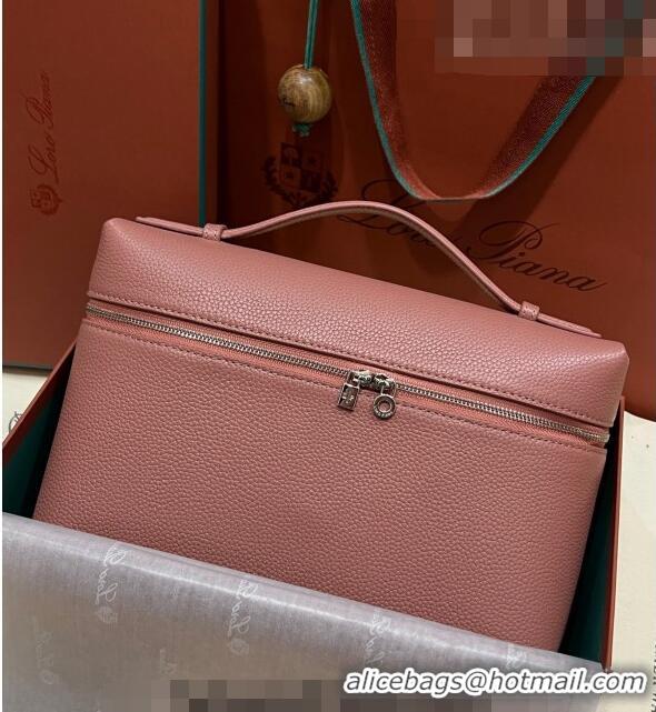 Good Product Loro Piana Extra Pocket Pouch L27 in Calfskin LP5441 Dusty Pink/Silver 2023