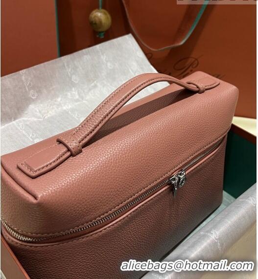 Good Product Loro Piana Extra Pocket Pouch L27 in Calfskin LP5441 Dusty Pink/Silver 2023