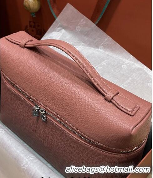 Good Product Loro Piana Extra Pocket Pouch L27 in Calfskin LP5441 Dusty Pink/Silver 2023