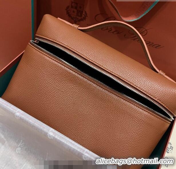 Traditional Specials Loro Piana Extra Pocket Pouch L27 in Calfskin LP5441 Brown/Silver 2023