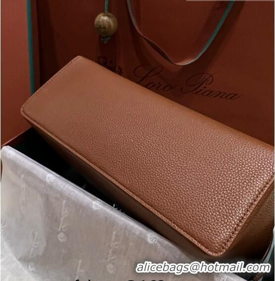 Traditional Specials Loro Piana Extra Pocket Pouch L27 in Calfskin LP5441 Brown/Silver 2023