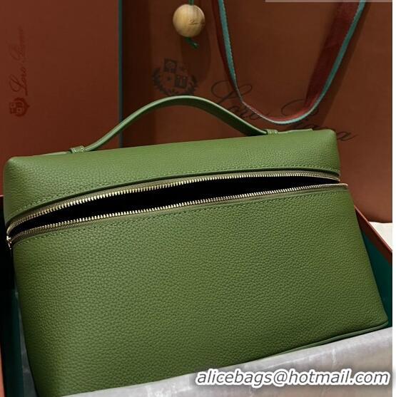 Inexpensive Loro Piana Extra Pocket Pouch L27 in Calfskin LP5448 Green 2/Gold 2023