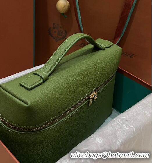 Inexpensive Loro Piana Extra Pocket Pouch L27 in Calfskin LP5448 Green 2/Gold 2023