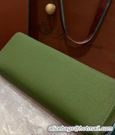 Inexpensive Loro Piana Extra Pocket Pouch L27 in Calfskin LP5448 Green 2/Gold 2023