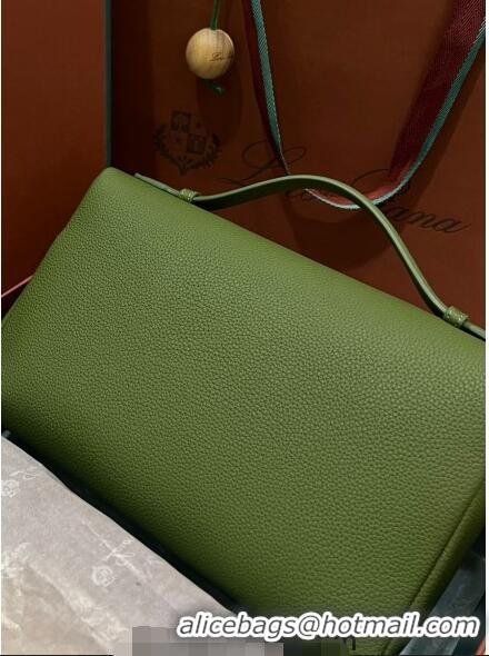 Inexpensive Loro Piana Extra Pocket Pouch L27 in Calfskin LP5448 Green 2/Gold 2023