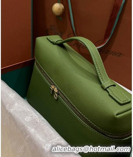 Inexpensive Loro Piana Extra Pocket Pouch L27 in Calfskin LP5448 Green 2/Gold 2023