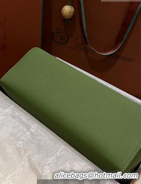 Best Quality Loro Piana Extra Pocket Pouch L27 in Calfskin LP5448 Green 2/Silver 2023