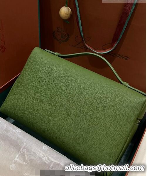 Best Quality Loro Piana Extra Pocket Pouch L27 in Calfskin LP5448 Green 2/Silver 2023