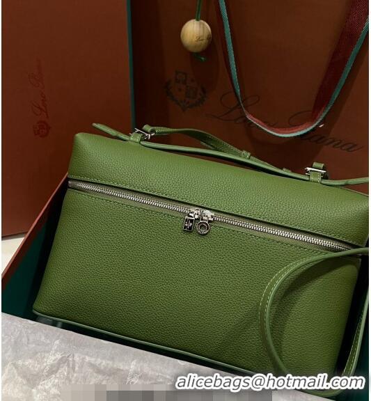 Best Quality Loro Piana Extra Pocket Pouch L27 in Calfskin LP5448 Green 2/Silver 2023