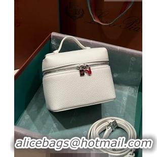 New Design Loro Piana Extra Pocket L11.5 Pouch in Calfskin with Rabbit Charm Optic LP5451 White 2023