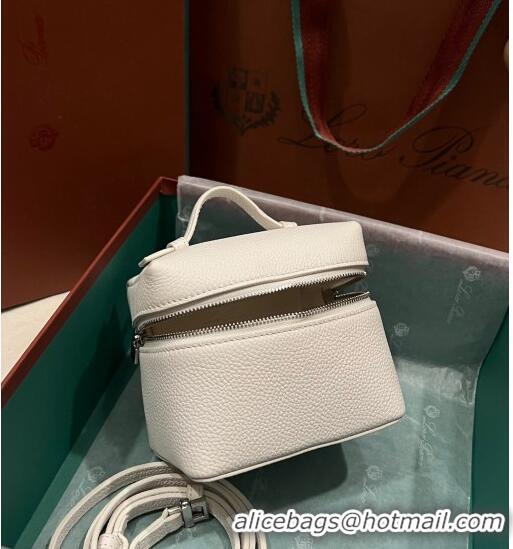 New Design Loro Piana Extra Pocket L11.5 Pouch in Calfskin with Rabbit Charm Optic LP5451 White 2023