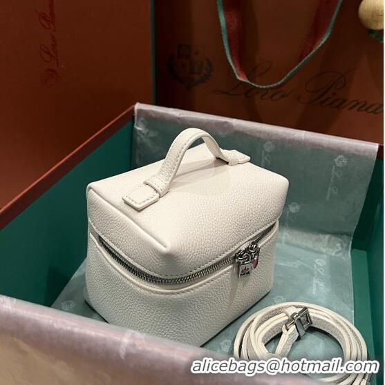 New Design Loro Piana Extra Pocket L11.5 Pouch in Calfskin with Rabbit Charm Optic LP5451 White 2023