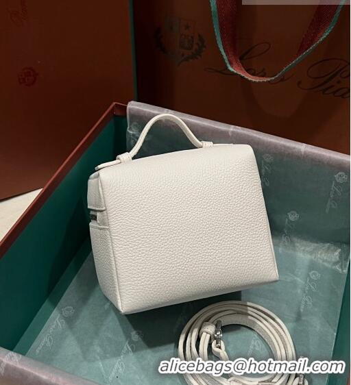 New Design Loro Piana Extra Pocket L11.5 Pouch in Calfskin with Rabbit Charm Optic LP5451 White 2023