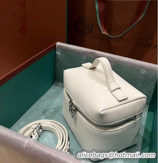 New Design Loro Piana Extra Pocket L11.5 Pouch in Calfskin with Rabbit Charm Optic LP5451 White 2023