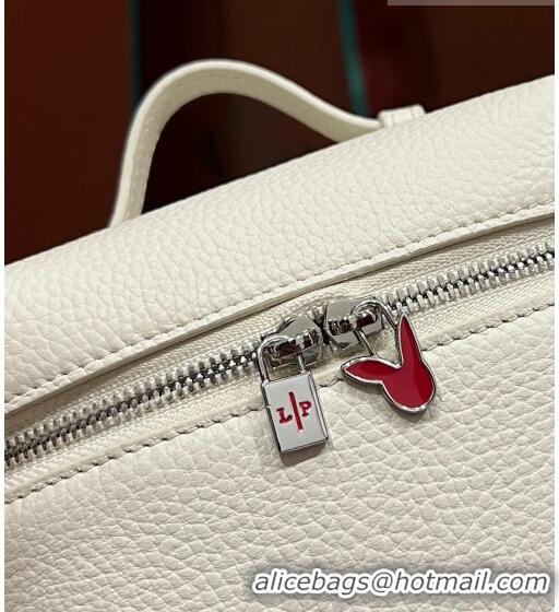 Promotional Loro Piana Extra Pocket L11.5 Pouch in Calfskin with Rabbit Charm LP5451 Cream White 2023