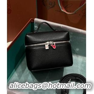 Top Quality Loro Piana Extra Pocket L11.5 Pouch in Calfskin with Rabbit Charm LP5451 Black 2023