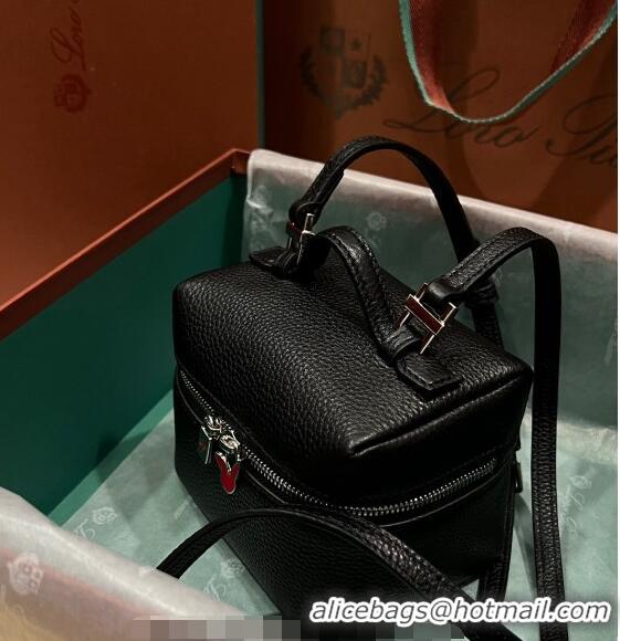 Top Quality Loro Piana Extra Pocket L11.5 Pouch in Calfskin with Rabbit Charm LP5451 Black 2023