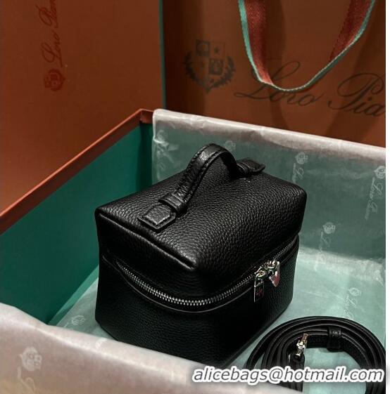 Top Quality Loro Piana Extra Pocket L11.5 Pouch in Calfskin with Rabbit Charm LP5451 Black 2023