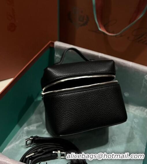 Top Quality Loro Piana Extra Pocket L11.5 Pouch in Calfskin with Rabbit Charm LP5451 Black 2023