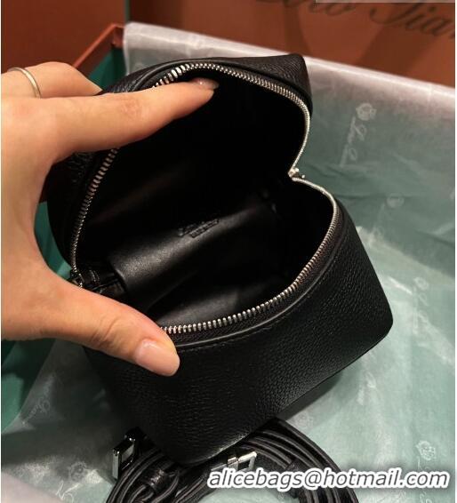 Top Quality Loro Piana Extra Pocket L11.5 Pouch in Calfskin with Rabbit Charm LP5451 Black 2023