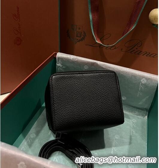 Top Quality Loro Piana Extra Pocket L11.5 Pouch in Calfskin with Rabbit Charm LP5451 Black 2023