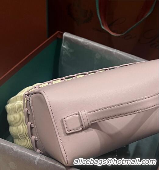 Inexpensive Loro Piana Extra Pocket Pouch L19 in Wicker and Leather LP5452 Light Pink 2023