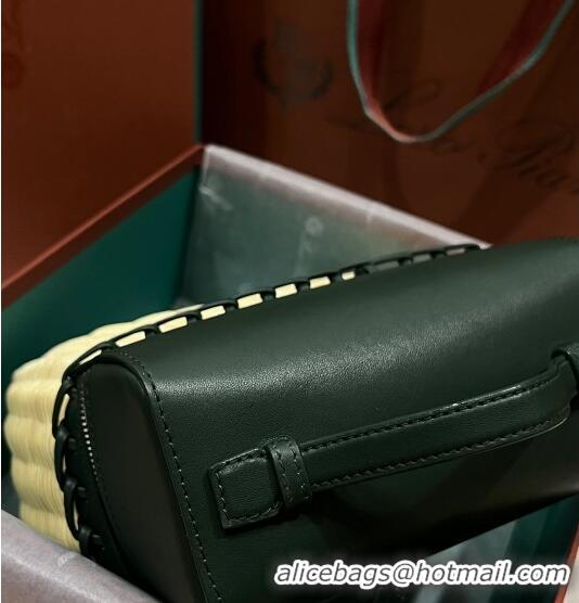 Most Popular Loro Piana Extra Pocket Pouch L19 in Wicker and Leather LP5452 Green 2023