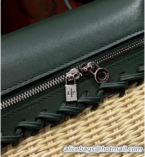 Most Popular Loro Piana Extra Pocket Pouch L19 in Wicker and Leather LP5452 Green 2023