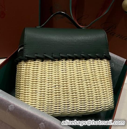 Most Popular Loro Piana Extra Pocket Pouch L19 in Wicker and Leather LP5452 Green 2023