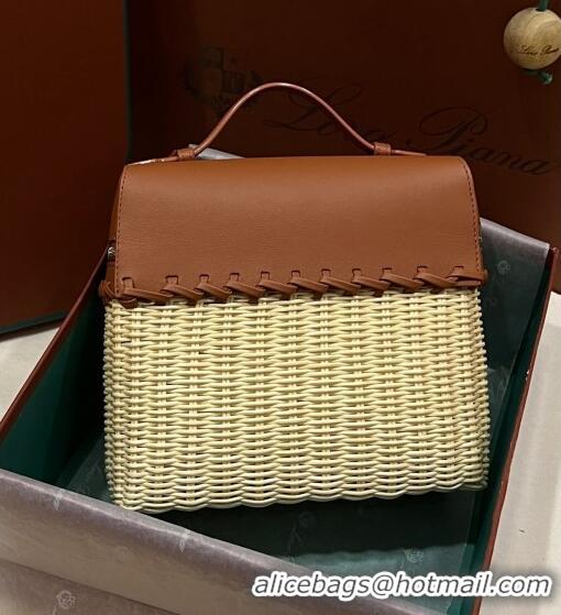 Promotional Loro Piana Extra Pocket Pouch L19 in Wicker and Leather LP5452 Tan Brown 2023