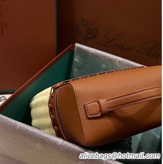 Promotional Loro Piana Extra Pocket Pouch L19 in Wicker and Leather LP5452 Tan Brown 2023