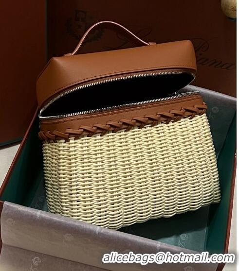 Promotional Loro Piana Extra Pocket Pouch L19 in Wicker and Leather LP5452 Tan Brown 2023