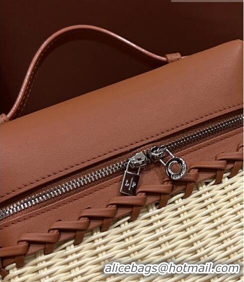 Promotional Loro Piana Extra Pocket Pouch L19 in Wicker and Leather LP5452 Tan Brown 2023