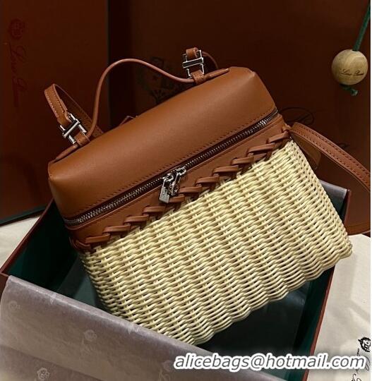 Promotional Loro Piana Extra Pocket Pouch L19 in Wicker and Leather LP5452 Tan Brown 2023