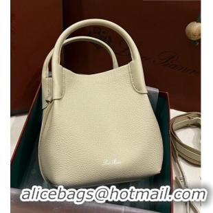 Unique Grade Loro Piana Micro Bale Bucket Bag in Grained Calfskin LP5454 Beige 2023