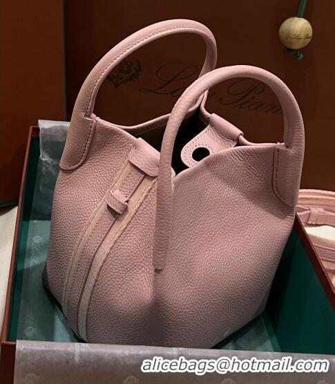 Buy Fashionable Loro Piana Micro Bale Bucket Bag in Grained Calfskin LP5454 Pink 2023