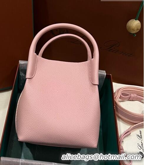 Buy Fashionable Loro Piana Micro Bale Bucket Bag in Grained Calfskin LP5454 Pink 2023