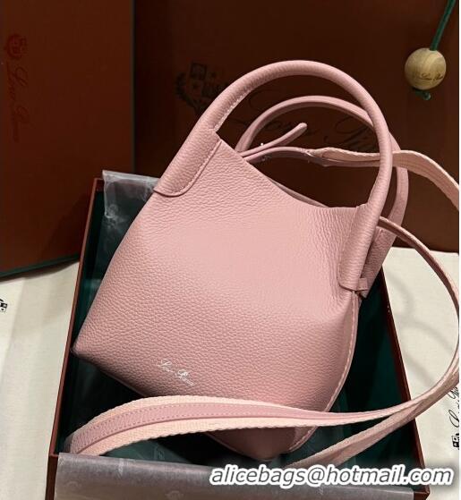 Buy Fashionable Loro Piana Micro Bale Bucket Bag in Grained Calfskin LP5454 Pink 2023