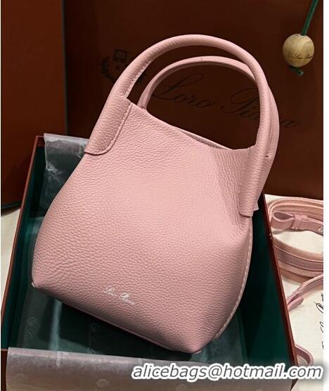 Buy Fashionable Loro Piana Micro Bale Bucket Bag in Grained Calfskin LP5454 Pink 2023